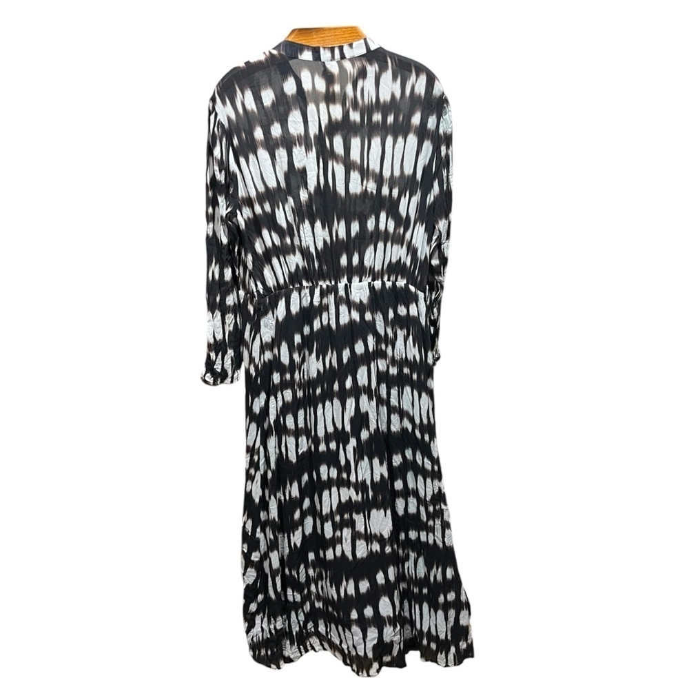 Bella Dahl Elegant Black and White Maxi Women's Dress Abstract Tie Dyes - Picture 7 of 12